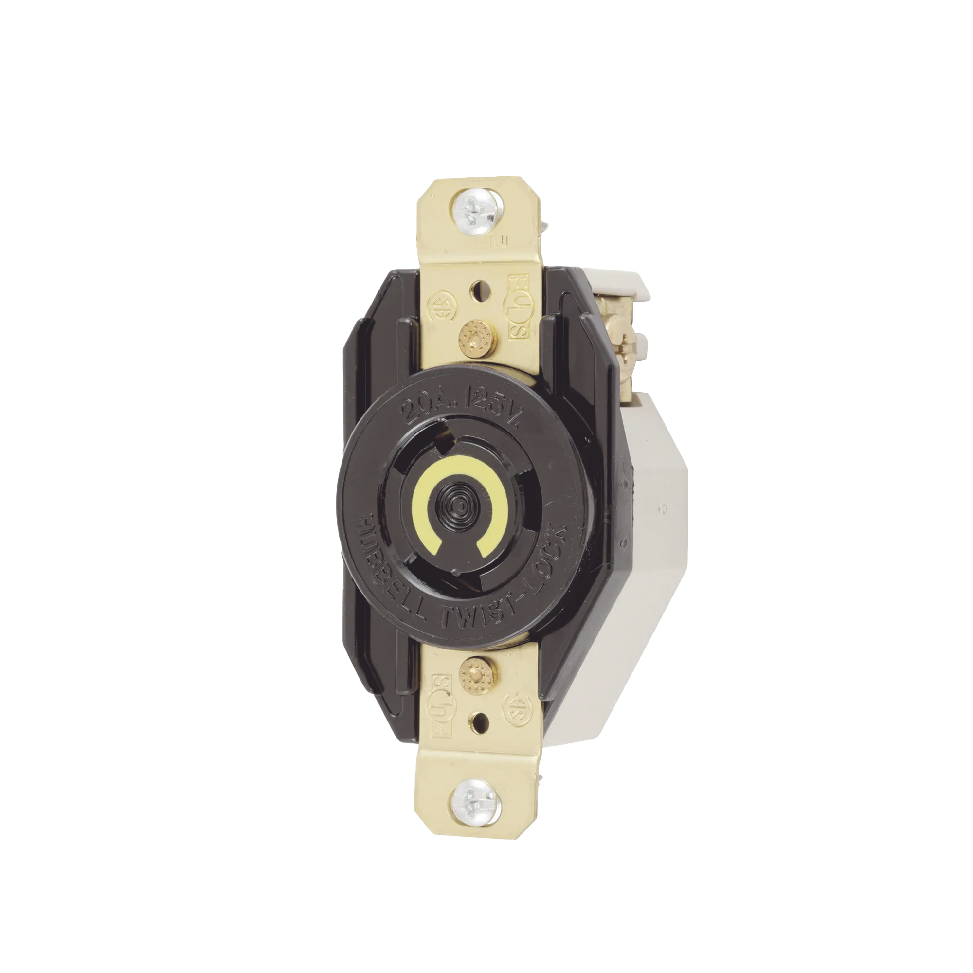 Receptáculo de Media Vuelta Industrial para Empotrar de 20 A 125 V CA 2 Polos 3 Hilos (Nema L5-20R). Receptáculo de Media Vuelta Industrial para Empotrar de 20 A 125 V CA 2 Polos 3 Hilos (Nema L5-20R).